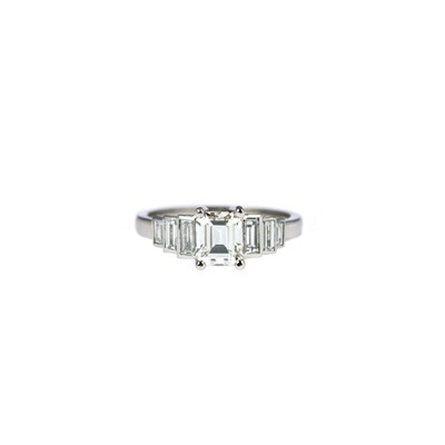1.0ct Emerald Cut Diamond and Baguettes