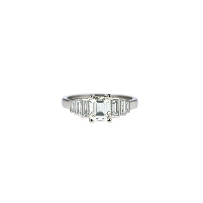 1.0ct Emerald Cut Diamond and Baguettes
